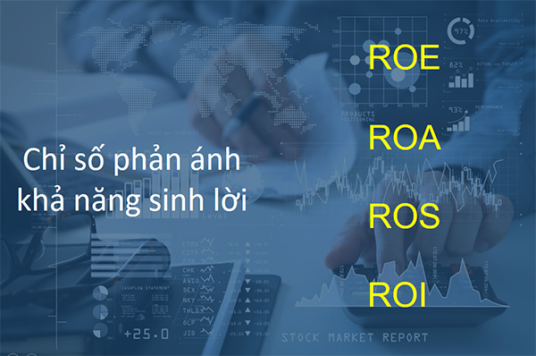 4 chỉ số phản ánh khả năng sinh lời là ROE, ROS, ROA và ROI